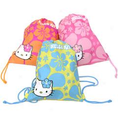 Hello Kitty Hawaiian Print Drawstring Backpack