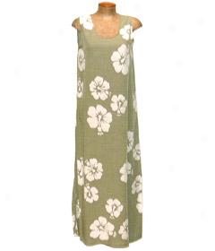 Hibiscus Long Sleeveless Dress-sage