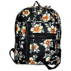 Hibiscus Print Backpack - Large