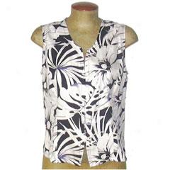 Hibiscus Shadow Better Silk Sleeveless Blouse