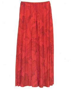 Holiday Anthurium Long A-line Elastic Skirt