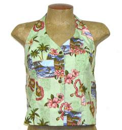 Honolulu Memories Halter Top-green