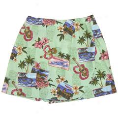 Honolulu Memories Skort--green