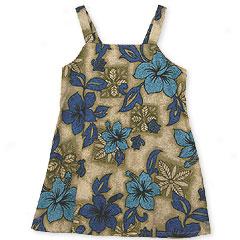 Honu Hibiscus Girl's Tank Ddesz- Beige