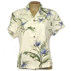 Island Bird Of Paradise Better Silk Camp Blouse