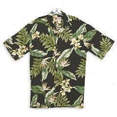 Island Ginger Aloha Shirt-black