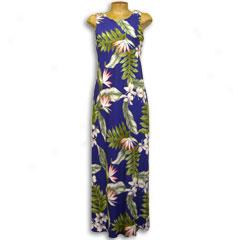 Island Ginger Long Bias Dress-navy