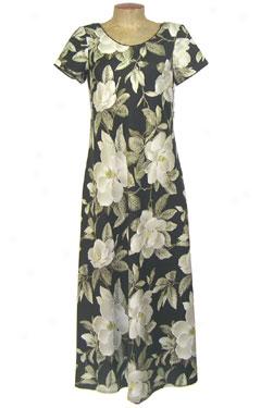 Island Moments By Emme Vintage Magnolia Bias Dress-black