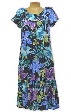 Junvle Lily Ruffle Neck Short Muu Muu