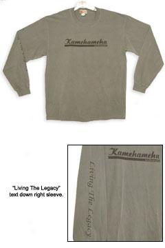 Kamehameha Schools Long Sleeve T-shirt W/arm Logo-charcoal