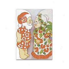 Kissing Santa Die-cut Christmas Cards