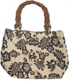 Kuloko Canvas Bag With Bamboo Handle (tan)