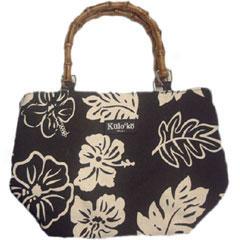 Kuloko Canvas Bag With Bamboo Handle (black)