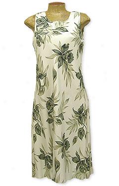 Leafy Orcihd Short Bias Dress- Cream