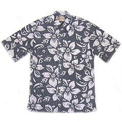 Melia Reverse Print Aloha Shirt- Navy