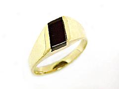 Men's Boack Coral Inlaid Ring