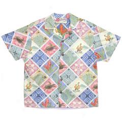 Mini Squares Reverse-print Boys Aloha Shirt