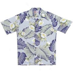 Monstera Garden Aloha Shirt-blue