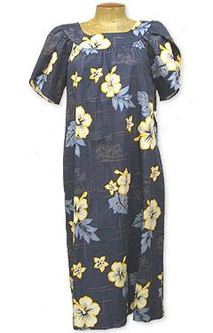 Moonlight Hibiscus Tulip Sleeve Short Muu Muu