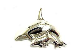 Mother/baby Killer Whale Pendant