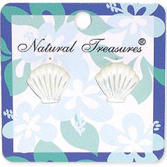 Natural Treasures Seashell Earrings- Light