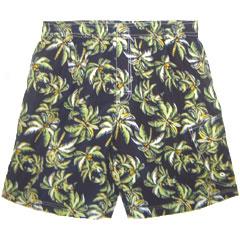 Navy Palms Microfiber Shorts