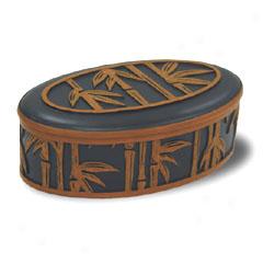 Oval Bamboo Keepsake Box