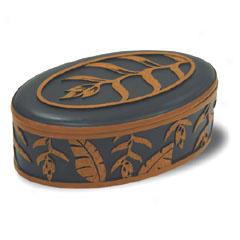 Oval Heliconia Keepsake Box