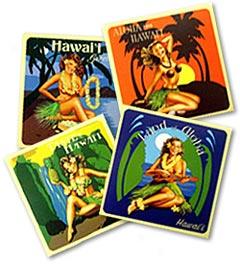 Palm Girls Coasters - Set Of 4