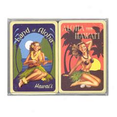 Palm Girls Playing Cards-set Of 2 Decks