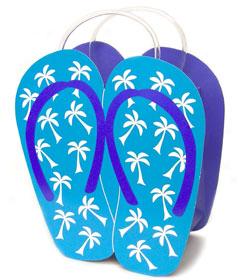 Palm Tree Slipper Set Die Cut Gift Bag