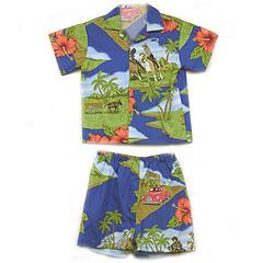 Paniolo Boy's Cabana Set- Blue