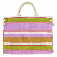 Pastel Striped Canvas Beach Bag