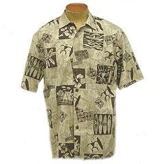 Petroglyph Surfer Aloha Shiry- Beige