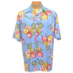 Pineapple Blossom Aloha Shirt- Blue