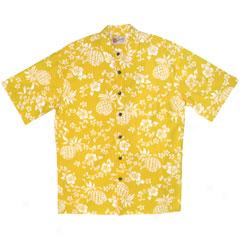 Pineapple Pareo Aioha Shirt - Yellow