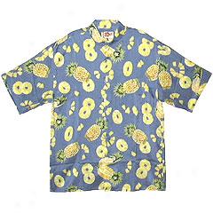 Pineapple Slices Silk Aloha Shirt