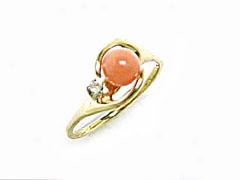 Pink Coral Bead Ring