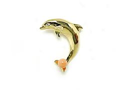 Pink Coral Dolphin Pendant