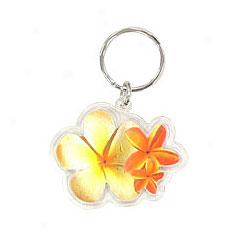 Plumeria Acrylic Key Chain