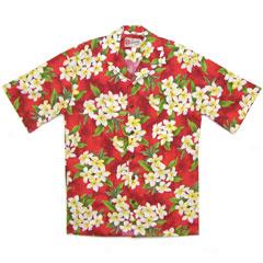 Plumeria Paradise Aloha Sgirt-red