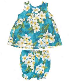 Plumeria Paradise Baby Doll Set-turquoise