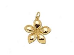 Plumeria Pemdant-23 Mm Yellow Gold