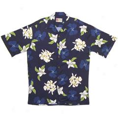 Plumeria Shqdow Aloha Shirt