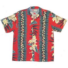 Poinsettoa Panel Boy's Aloha Shirt