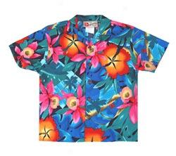 Postcard Floral Boy's Aloha Shirt