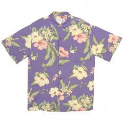 Retro Hibiscus Aloha Shirt-purple