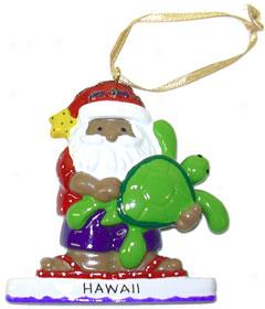 Santa & Turtle Ornament