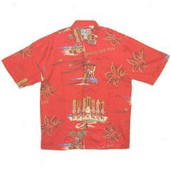 Santa's Last Stop Better Silk Aloha Shirt-red