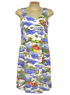 Santa's Scenic Empire Waist Tank Dress